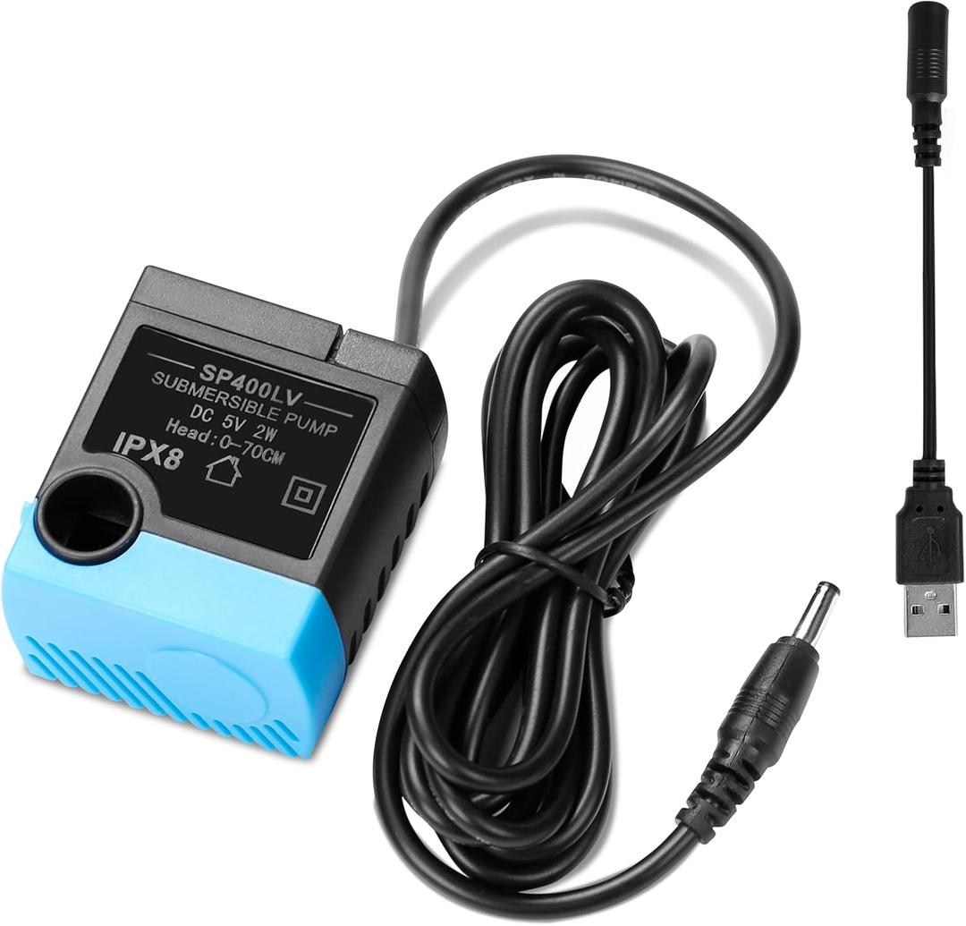 SP-400LV Cat Water Fountain Pump, VinDox USB Plug Replacement Pump Compatible with Drinkwell Ceramic, Butterfly, Seaside, Stainless Steel, 360 Plastic Pet Water Fountain (No USB Adapter)