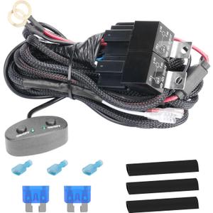 YCHOW-TECH Dual Color Light Bar Wiring Harness Kit 18AWG with 12V Relay On Off Switch Power Relay Blade Fuse for Dual Mode Off Road DRL LED Work Light