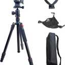 Adjustable Hunting Shooting Stick Tripod Rifle & Pistol Shooting Rest Stand for Gun,Rifles and Crossbows, Tripods with V Yoke & Shooting Saddle Clamp for Hunting Sticks