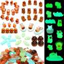 Outus 62 Pcs Luminous Mini Resin Animals Glow in The Dark Ducks Tiny Resin Animal Figurines Glow in The Dark Mini Figurines for Micro Garden Landscape Cake Potted Plants Decor Supplies (Capybara)