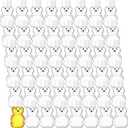 Patelai 48 Pcs 2 oz Plastic Honey Bear Bottle Clear Empty Honey Containers Bulk Reusable Mini Cup Jars with Lids Juice Bottle for Holidays Baby Shower Gifts(White)