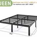 LUMUNANCE Metal Bed Frame Queen Size - 14 Inch Heavy-Duty Platform Bed Frame No Box Spring Needed, Easy Assembly, Noise-Free, Sturdy Mattress Foundation, Underbed Storage Space
