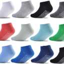 EPEIUS Baby Socks Low Cut Non-Slip Socks for Newborn Infants Toddlers Girls Boys Ankle Socks with Grips 12 Pairs (0-6 Months)