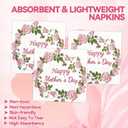 50PCS Happy Mother's Day Paper Plates and Napkins - Pink Floral Dessert Plates and Napkins Disposable Best Mom Ever Theme Supplie for Mother's Day Birthday Party Decorations
