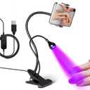 AORAEM LED Nail Lamp LED Light for Nails Quicky-Dry Gooseneck UV Nail Light with Phone Holder, Nail Dryer for Gel Polish with Portable Curing Lamp for Professional Home DIY Salon (AA-Black-With Phone Holder)