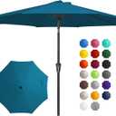 JEAREY 10FT Outdoor Patio Umbrella Outdoor Table Umbrella with Push Button Tilt and Crank, Market Umbrella 8 Sturdy Ribs UV Protection Waterproof for Pool, Garden (Lake Blue)