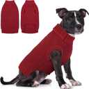 PUMYPOREITY Dog Sweater - Sleeveless Polka Dot Pet Jumper with Stand Collar & Stretch Fit for Small Medium Breeds, Colorful Dots Dog Shirt for Christmas Photos,M,Red