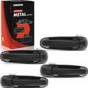 A-Premium Upgraded Metal Exterior Door Handles Compatible with Dodge Ram 1500 2002-2009, Ram 2500 3500 2003-2009, Dakota & Ram Dakota & Mitsubishi Raider, Textured Black, 4-PC Set, Front and Rear Side