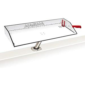 MAGMA 31" Inch Fishing Fillet Table - Bait/Fillet Mate with LeveLock Mount, Rod Holder - HDPE, UV-Stabilized - Knife Holster, Plier Storage - USA Made, Corrosion Resistant - Boat Dock Accessories (White/Black)