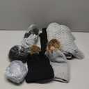 6 Pcs Winter Beanie Hat Gloves Set Pom Knit Unisex Warm Fleece Lined Hat Touchscreen Gloves for Women Men Couples Friends