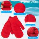Women's Winter Mittens for Adult Ladies Soft Knitted Gloves Thick Crochet Mittens Cold Weather Accessory(S/M) (Red, M)