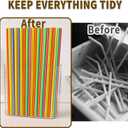 2 Pack Hanging Straw Holder for Cabinet Wall, Plastic Reusable Tumbler Straws Organizer Storage Container Dispenser for Kitchen Counter Cupboard Drinking