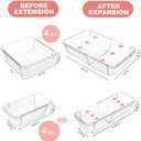 8 Pcs Mixed Extendable Clear Drawer Organizer, All Adjustable Vanity Storage Box, 2-Size Desk Drawer Organizer, Acrylic Storage Bins for Makeup, Cosmetic, Bedroom Dressers Tool Organizer for Gadgets (4 Large + 4 Medium - Clear)