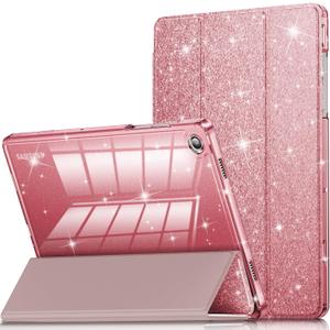 INFILAND Case for Samsung Galaxy Tab A11+Plus/A9+ Plus 11 inch Case (2023/2025), Glitter Tablet Protective Cover with Sparkly Clear Back for Girls Kids (Rose Gold, Galaxy Tab A11 Plus)