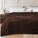 Exclusivo Mezcla Fleece King Size Bed Blanket, Ultra Soft, Lightweight and Fuzzy Coffee Blanket for Women, Home Decor, 90x104 Inches