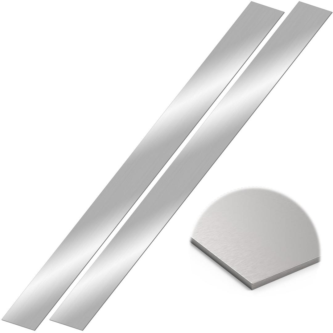 2Pcs 304 Stainless Steel Sheet Metal Gap Filler Trim Strip (30"x 2" x0.04")