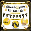 21st Birthday Decorations for Him Men,Black Gold Glitter Cheers to 21 Years Banner Triangle Flag Banner 21st Bday Hanging Swirls Number 21 Balloon Cake Topper Happy 21st Birthday Party Supplies Kit