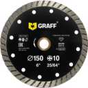 GRAFF 6 Inch Diamond Blade for Angle Grinder - Diamond Cutting Wheel for Cutting Stone, Marble, Granite, Brick, Masonry, Paving Flag, Concrete - Turbo Diamond Saw Blades - 150 mm