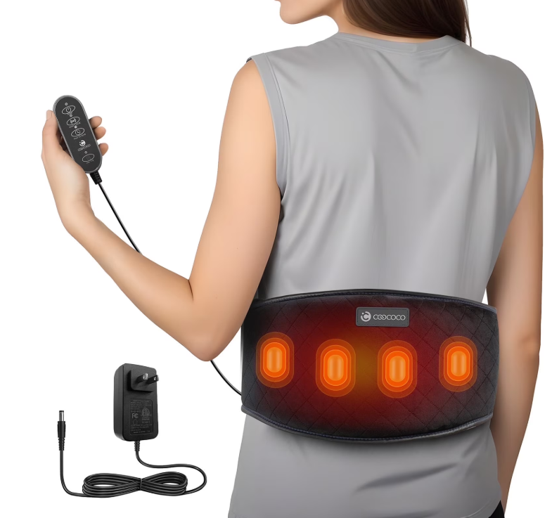 Coococo Heating Pad with Massager for Back Pain Relief,Lower Back Massager with Heat,Gift for Mom Women