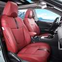 Custom Fit RAV4 (for Hybrid) Seat Covers Full Set for Toyota RAV4 Hybrid 2019 2020 2021 2022 2023 2024 2025 with Waterproof Faux Leather (Wine red, LU01-Hybrid)