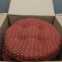 Klear Vu Raindrops The Gripper Non-Slip Tufted Barstool Cushion, Round Barstool Cover for Dining Rooms, Cafes, Bars and Restaurants, 14", 4 Pack, Red