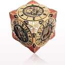Iemegumi 6 Sided Spinner DND Dice - Metal D4 D6 D8 D10 D10% D12 D20 All in One D&D Set - Cool Role Playing Gifts for Dungeons and Dragons TRPG MTG Games Lover Players (Bronze)