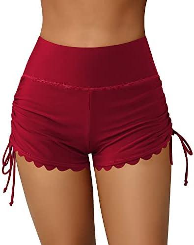 ATTRACO Women Swim Shorts High Waisted Swimsuit Shorts Swim Bottom Board Shorts (Small)