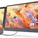 14.1'' Laptop Screen Extender, 1080P FHD IPS Portable Dual Monitor for Laptop, USB C HDMI Plug-Play Monitor Extender for Triple Display for MacOS/Windows, Fits 13-17.3" Laptops