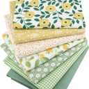 Hanjunzhao Fat Quarters Fabric Bundles,Print Floral Plaid Solid Quilting Fabric for Sewing Crafting,18 x 22 inches