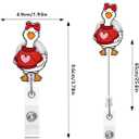2 x Valentines Badge Reel,Cute Goose Acrylic Badge for ID Card Badge,Fun Telescoping Retractable Badge Holder Alligator Clip Accessories for Nurse,Medical Worker,Nursing Student,Teacher (Style4)