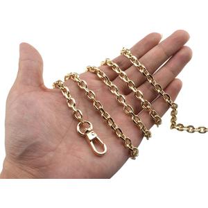 HAHIYO Mini Pochette Purse Chain Strap Thin Wide 6mm for LV Length 31.5 inches Thick 2mm Shiny Gold for Shoulder Cross Body Sling Handbag Wallet Clutch Comfortable Flat Metal Strap 1 Pack