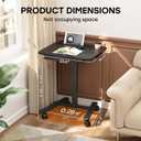 Small Mobile Standing Desk with Drawer, 23.6"x19.7" Rolling Laptop Cart on Wheels, Height Adjustable Sit Stand Computer Workstation with Storage for Compact Space, Black, 24"