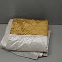 Velvet Curtains 84 inches Long for Living Room Cream Ivory Gold,2 Panels Blackout Curtains Modern Color Block Back Tab Rod Pocket Soundproof Drapes for Bedroom Window Decor