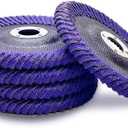 WA 5PACK - 4" x 5/8" Premium Curved Zirconia/Ceremic 60# Flap Discs, Angle Grinder Sanding Discs, Grinding Wheels for Stainless Steel/Metal, Fillet Weld, Curved Edge (Grit 60)
