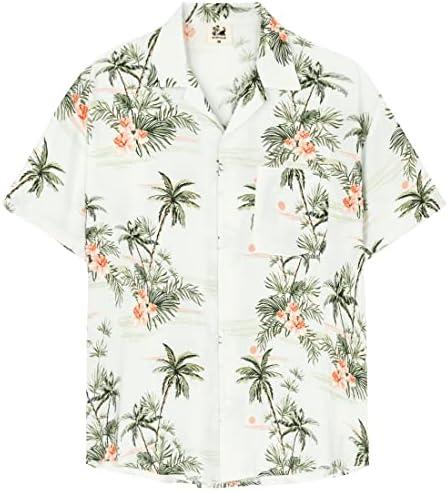 SURF CUZ Mens Hawaiian Shirts Short Sleeve Stretch Casual Aloha Shirt Vacation Mens Tropical Button Down Beach Shirts 2XL SURF CUZ Mens Hawaiian Shirts Short Sleeve Stretch Casual Aloha Shirt Vacation Mens Tropical Button Down Beach Shirts 2XL