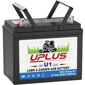 UPLUS U1 Riding Lawn Mower Battery, 12V Garden Tractors Battery Maintenance Free AGM Batteries, Fit for John Deere, Cub Cadet, Husqvarna, Craftsman, Toro, Ariens, Troy-Bilt, 320CCA Package May Vary UPLUS U1 Riding Lawn Mower Battery, 12V Garden Tractors Battery Maintenance Free AGM Batteries, Fit for John Deere, Cub Cadet, Husqvarna, Craftsman, Toro, Ariens, Troy-Bilt, 320CCA Package May Vary