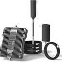 Cell Phone Booster for Truck RV Vehicle, Cell Phone Signal Booster Compatible with All U.S. Carriers AT&T, Verizon, T-Mobile & More, Boosts 5G/4G LTE/3G Signal for Band 4/12/13/17/5/2/25 (Black)