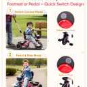 KRIDDO 2-in-1 Tricycle for Toddlers 1.5-5 Years, Push Tricycle with Parent Steering Detachable Handle, 9-Stage Adjustable Handlebar, Toddler Trike with Safety Belt, Clutch Pedals & Dual Basket, Pink