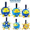 Race&Herd 6" Jolly Soccer Ball for Dogs - Tough Durable Dog Ball Toy with Straps, Pet Bouncy Herding Balls for Dogs, Floating Dog Balls with Tags for Water Fetch, BaaBaaBall (Blue)