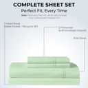 Full Size Sheet Set, 500 TC Single-Ply Cotton Sateen, 4-Piece, Sage | 18-Inch Deep Pocket Design Stays Secure while 100% Natural Cotton Feels Soft, Smooth and Breathable through Every Season