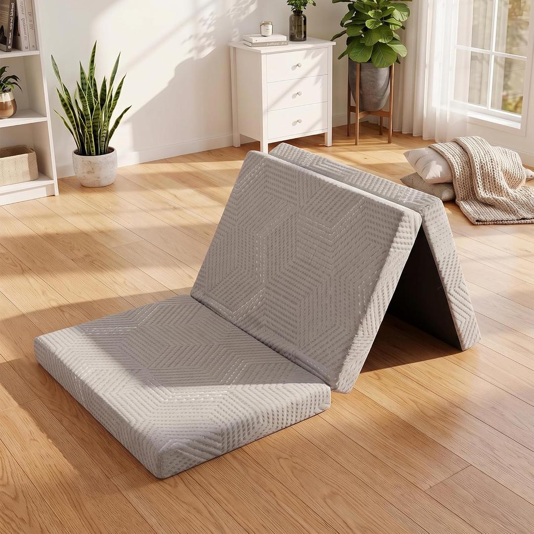 EGOHOME Single Folding Mattress, 4 Inch Tri-Fold Gel Memory Foam Mattress