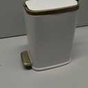 CEROELDA Small Bathroom Trash Can with Lid Soft Close-5L/1.3 Gal Slim Garbage Can-Metal Step Wastebasket-Rectangle Narrow Waste Bin for Office, Bedroom, Toilet, Live Room-White