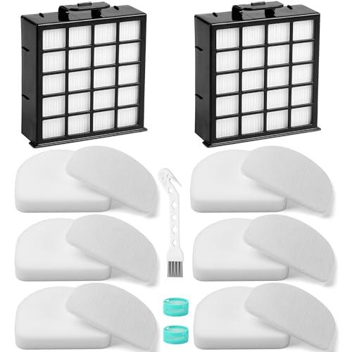 AZ4002 AZ4000 AZ4002W HEPA Filter Replacement Compatible with Shark POWERDETECT Upright Vacuum Cleaner and Shark Powered Lift-Away Heavy Duty Vacuum Suction, 6 Foam, 6 Felt, 2 HEPA, 2 Odor Cartridge