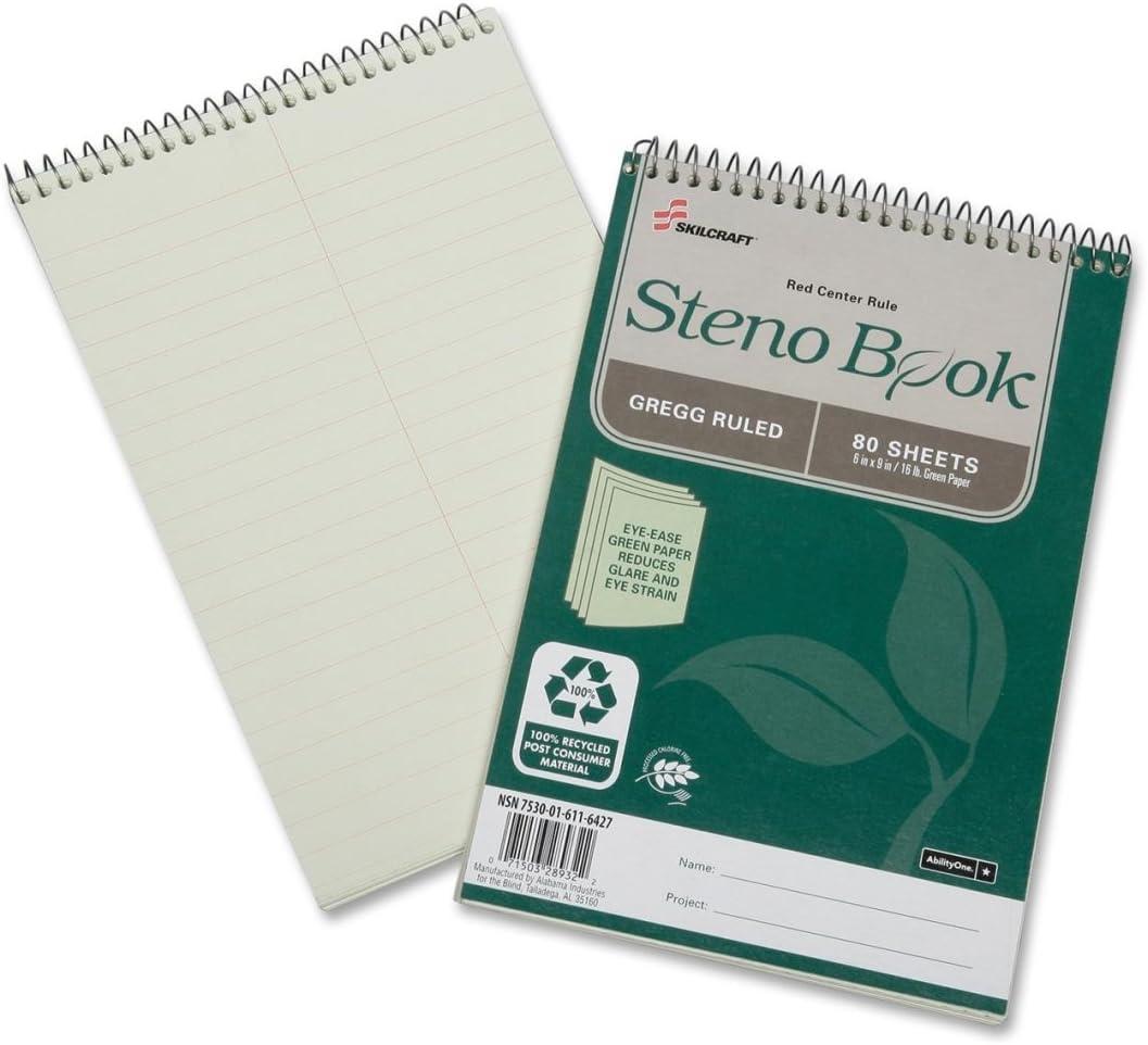 PAD,STENO,6X9,80SH,GRN