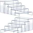 OVNTHYK Acrylic Risers 10 Pcs (2 Sets) Large Display Risers, Clear Perfume Organizer Stands for Figures, Jewelry, Decorations, Cupcakes & Dessert Table Display