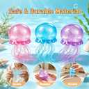 Jellyfish Squeeze Toy,2.16inch Jellyfish Squishy Malt Sugar Balls Filled Squishy Sensory Fidget Toy,Ultra Soft Moldable Slow Rise Stress Relief Toy for Adults Anxiety Relief(Pink)