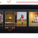Trading Card Display Frame for 5 Standard Cards, 2 Pack, UV Protection, Black Pasted Double Mats, Sports Card Collector Wall Display, Holder for Baseball Basketball Football Hockey Standard Card