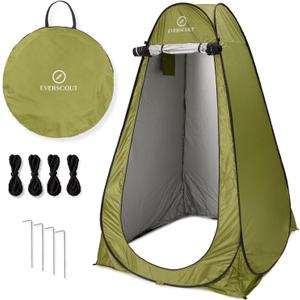 Upgraded Wider & 3 Window Portable Pop-Up Privacy Tent. Outdoor Shower, Toilet, and Changing Shelter. Water-Repellent, Compact, UV-Protective. Ideal for Camping, Beach, Hiking, and Festivals., 119.38 cm x 119.38 cm x 198.12 cm