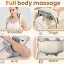 Jdfdexc 4D Wireless Deep Tissue Kneading Neck Massager with Heating Function, Shiatsu and Shoulder Massage Pillow,Back and Leg Pain Relief, Body Muscle Pain Relief.K1632