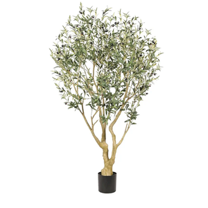 Realead 6ft Olive Trees Artificial Indoor - Large Faux Olive Tree with Realistic Leaves and Olives - Full and Grand Design Fake Olive Tree with Sturdy Base for Indoor Outdoor Office Decor